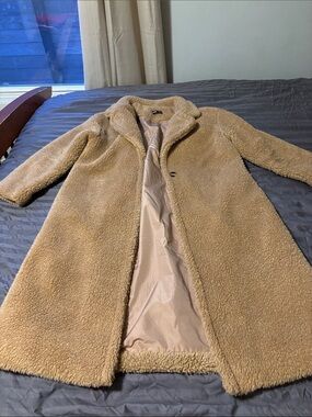 Women’s Teddy Coat - Camel Faux Shearling Jacket